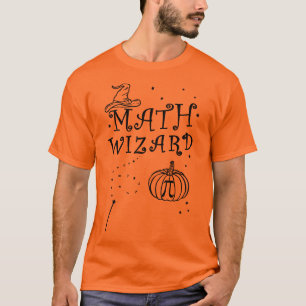 Cute Math Wizard Pumpkin Pi Pie Teacher Halloween T-Shirt
