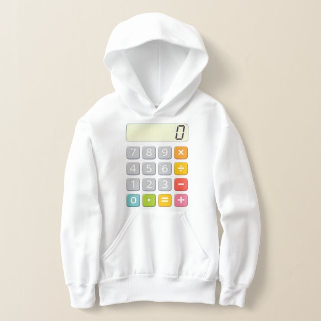 Cute Maths Calculator Hoodie for Kids School (Laydown)