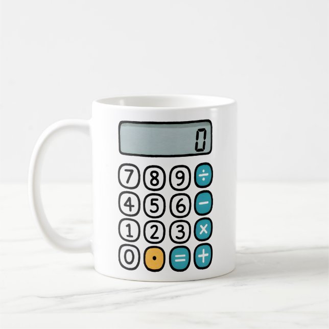Cute Maths Calculator Mug for Kids and Teachers (Left)