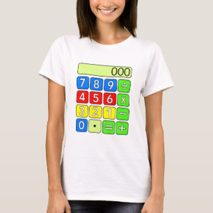 Cute Maths Calculator Numbers Cartoon T Shirt Kids