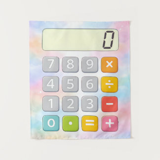 Cute Maths Calculator Poster for Kids Tapestry