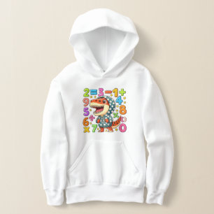 Cute Maths Dinosaur Hoodie for Kids School