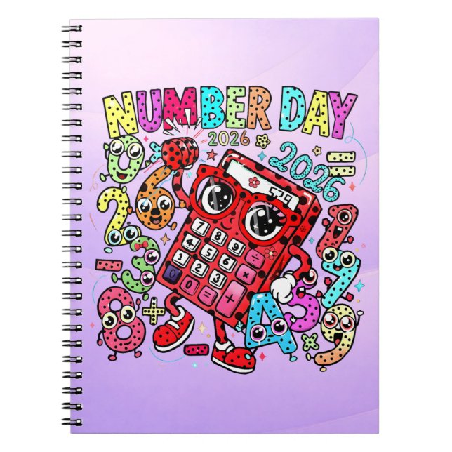 Cute Maths Number Day Notebook for Primary School (Front)