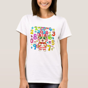 Cute Maths Numbers Fox Cartoon T Shirt KidsUK Fun!