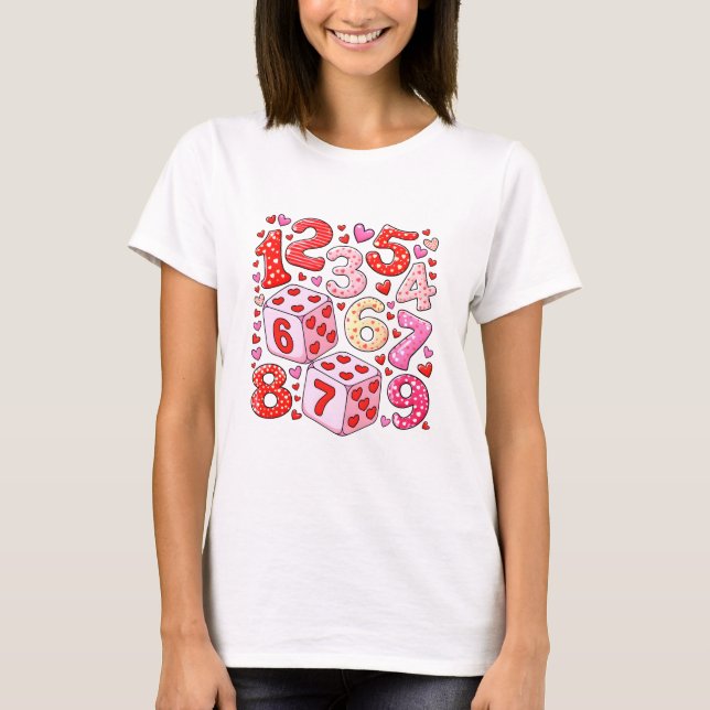 Cute Maths Numbers Heart Pattern T Shirt Kids UK!! (Front)
