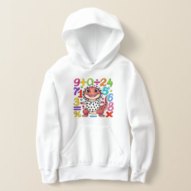 Cute Maths Numbers Hoodie for Kids School (Laydown)