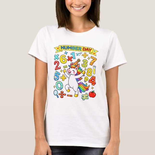 Cute Maths Numbers Learning Cartoon T Shirt KidsUK (Front)