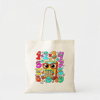 Cute Maths Numbers Tote Bag for School