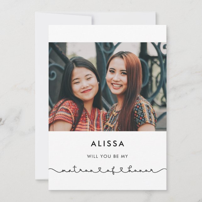 Cute Matron of Honour proposal card (Front)