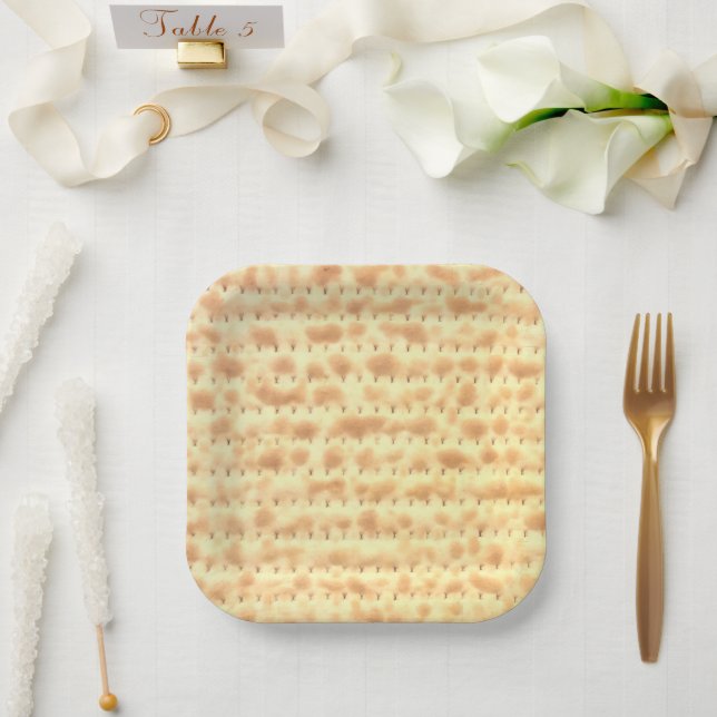 Cute Matzo Passover Design 4Sarah Paper Plate (Wedding)