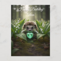Cute May Hedgehog with Emerald Heart