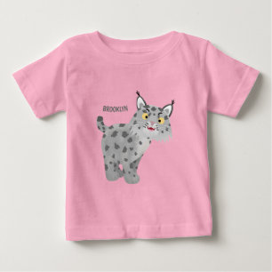 Cute mean bobcat lynx cartoon baby T-Shirt