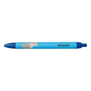 Cute mean bobcat lynx cartoon black ink pen