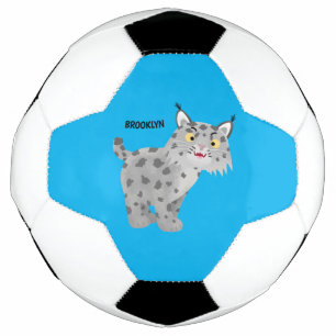Cute mean bobcat lynx cartoon football