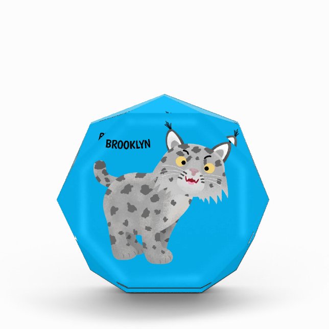 Cute mean bobcat lynx cartoon photo block (Front)