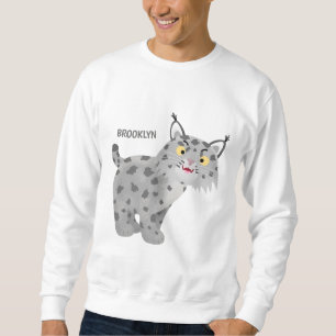 Cute mean bobcat lynx cartoon sweatshirt