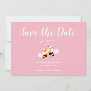 Cute Meant To Bee Elegant Pink Wedding Save The Date