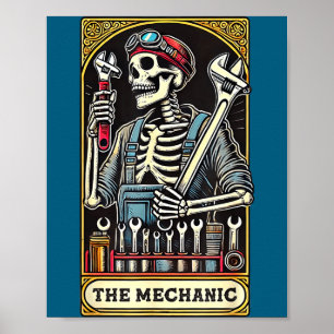 Cute Mechanic Tarot Card Funny Dad Poster