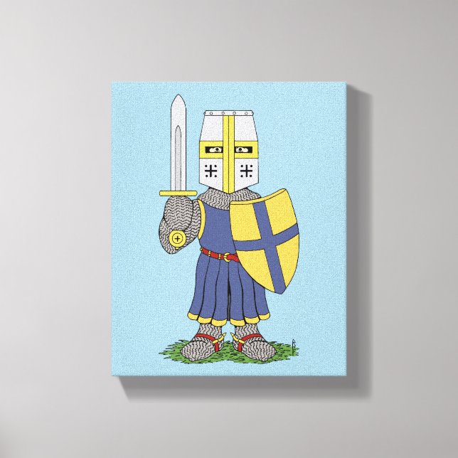Cute Mediaeval Knight Canvas Print (Front)