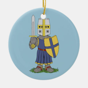 Cute Mediaeval Knight Ceramic Tree Decoration