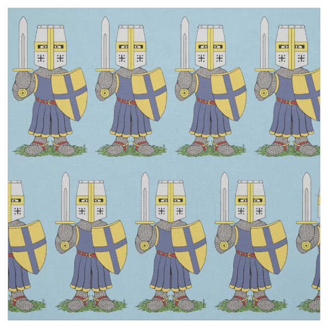 Cute Mediaeval Knight Fabric (Swatch)