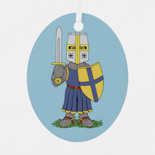 Cute Mediaeval Knight Metal Tree Decoration