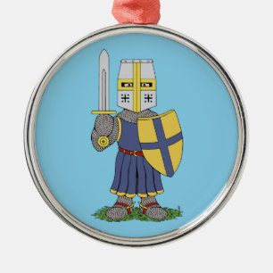 Cute Mediaeval Knight Metal Tree Decoration