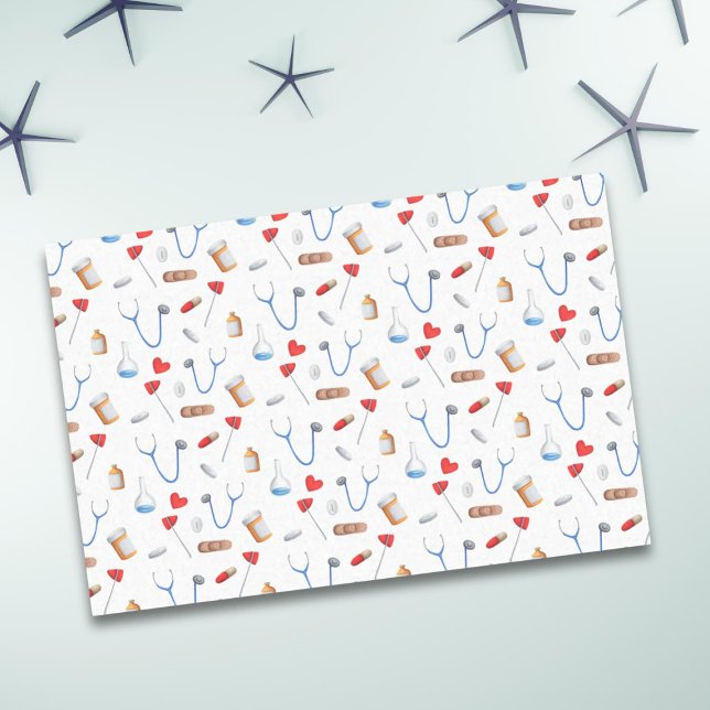 Cute medical equipment patterned doctor or nurse tissue paper (Creator Uploaded)