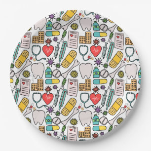 Cute Medical Nurse, Doctor, Healthcare Themed Paper Plate