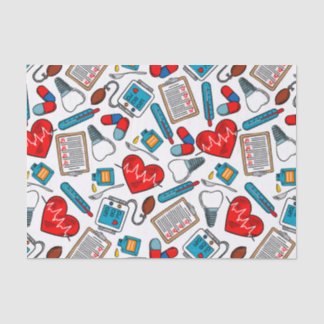 Cute Medical Nurse Doctor Theme Mixed Pattern  Tissue Paper
