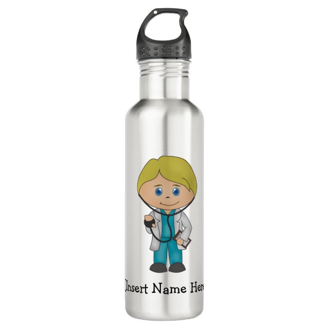 Cute Medical Professional, Blonde Male 710 Ml Water Bottle (Front)