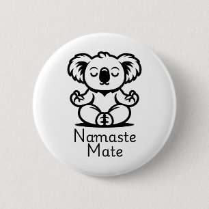Cute Meditating Aussie Koala Bear In Yoga Pose, Na 6 Cm Round Badge