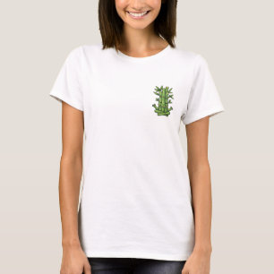 Cute Meditating Bamboo Character in Lotus Position T-Shirt