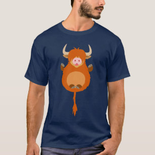 Cute Meditating Cartoon Highland Cow T-Shirt