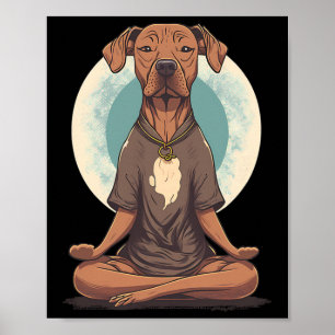 Cute Meditating Dog Zen Yoga Spiritual Meditation Poster