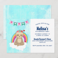 Cute Meditating Sloth with a Rainbow Birthday