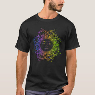 Cute Meditation Tees Namaste Sun and Moon Yoga
