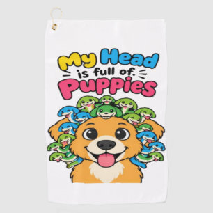 Cute Medusa Puppy Mythological Dog Funny Sports Ma Golf Towel