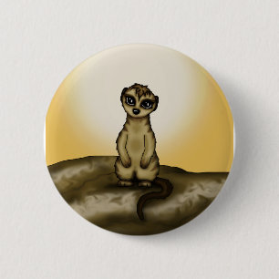 cute Meerkat 6 Cm Round Badge