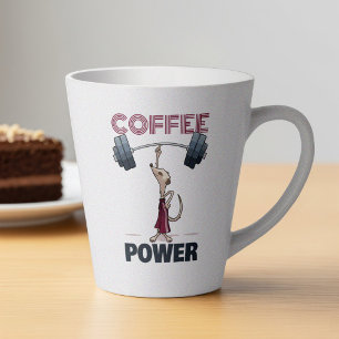 Cute Meerkat Coffee Power Weightlifting Cartoon Latte Mug
