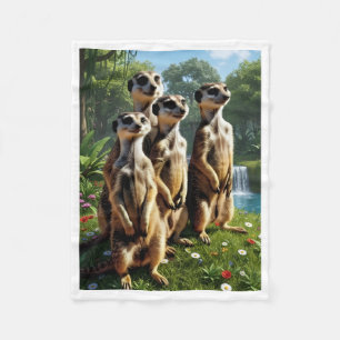 Cute Meerkat Family Jungle Forest Fleece Baby Blan Blanket