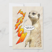 Cute Meerkat Furry Party Invitation Card