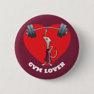 Cute Meerkat Gym Lover Funny Weightlifting Cartoon 6 Cm Round Badge