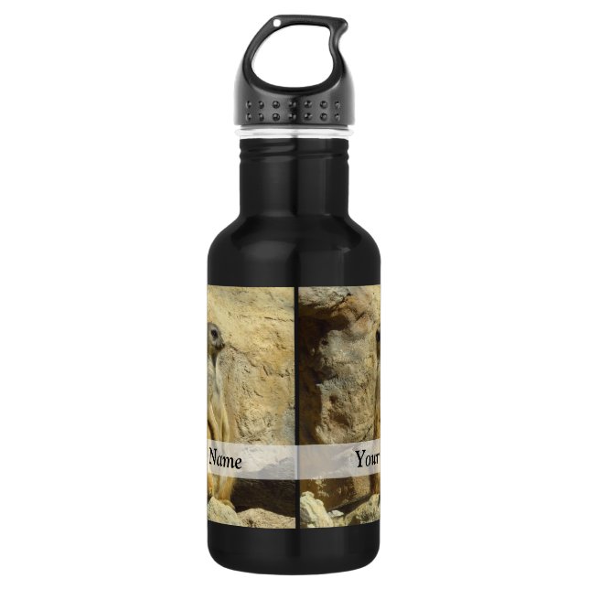 Cute meerkat photograph 532 ml water bottle (Front)