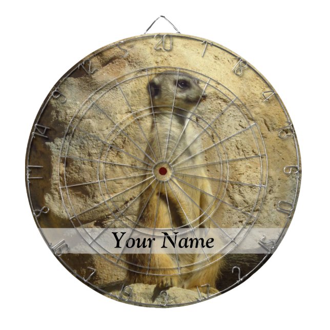 Cute meerkat photograph dartboard (Front)