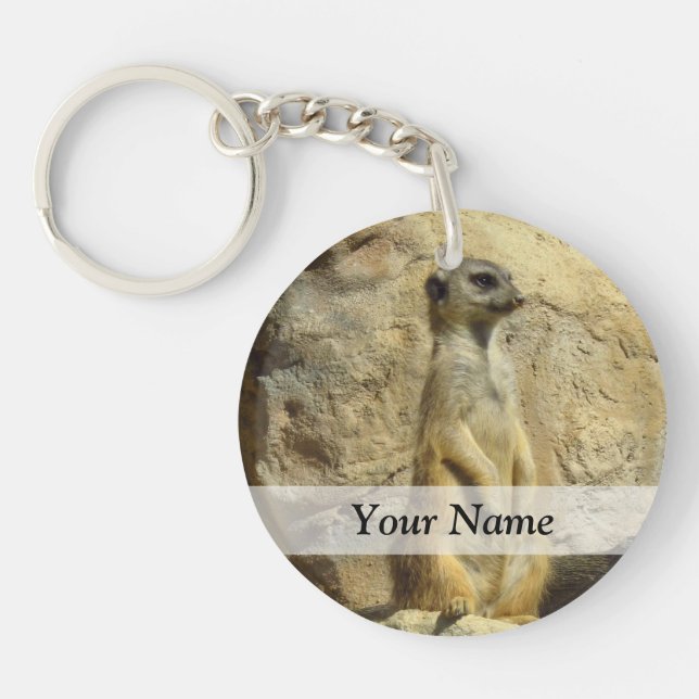 Cute meerkat photograph key ring (Front)