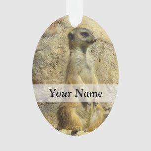 Cute meerkat photograph ornament