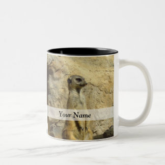 Cute meerkat photograph Two-Tone coffee mug