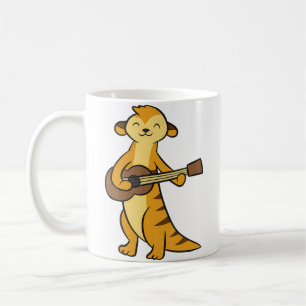 Cute Meerkat Playing Guitar Music Funny Meerkat Coffee Mug