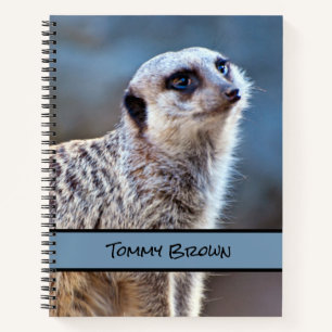 Cute Meerkat Posing Photograph Personalised Notebook